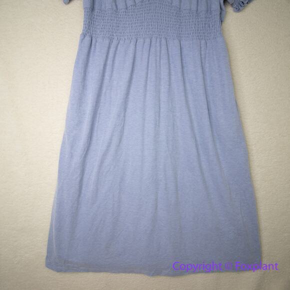 Anthropologie HUTCH blue Dress scalloped elastic waistline, size 3X - Picture 3 of 16